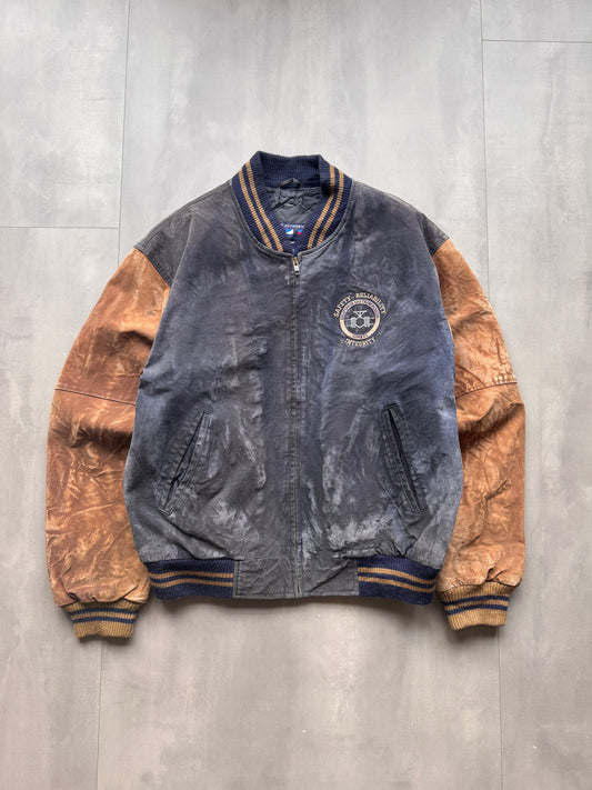 VINTAGE PORT AUTHORITY SUEDE BOMBER JACKET - M