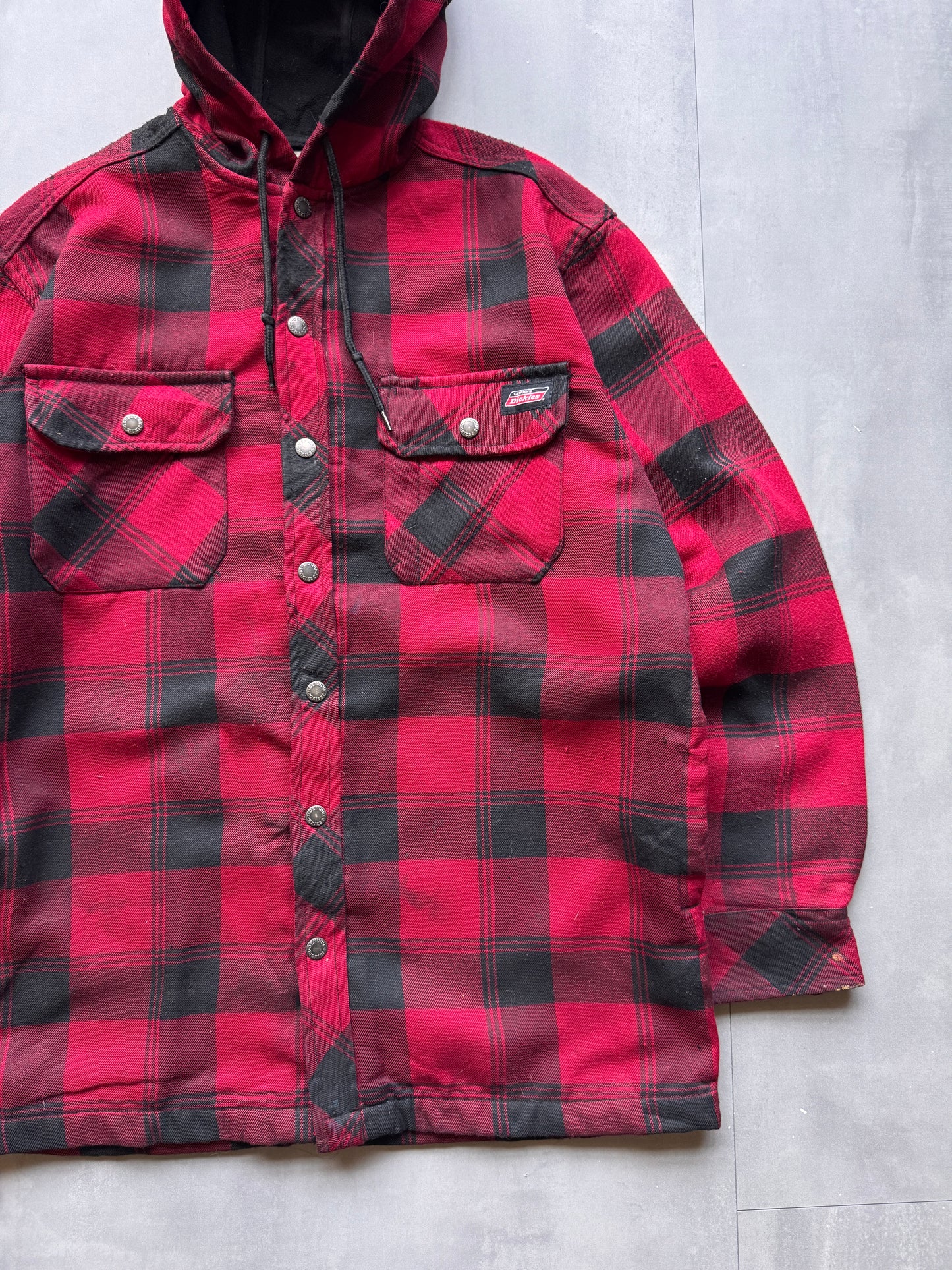 VINTAGE DICKIES RED FLANNEL JACKET - M