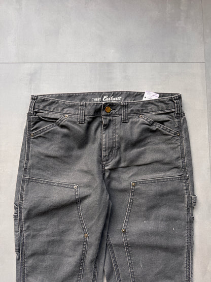 VINTAGE CARHARTT DOUBLE KNEE GREY CARPENTER PANTS - 30
