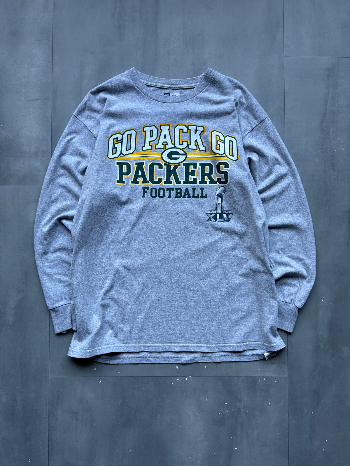 VINTAGE NFL GREENBAY PACKERS GREY LONGSLEEVE - XL