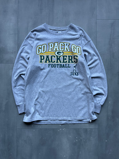 VINTAGE NFL GREENBAY PACKERS GREY LONGSLEEVE - XL