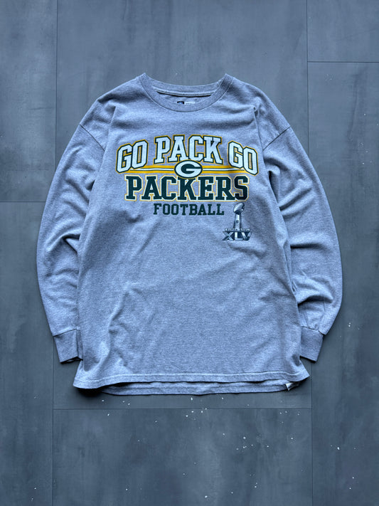 VINTAGE NFL GREENBAY PACKERS GREY LONGSLEEVE - XL