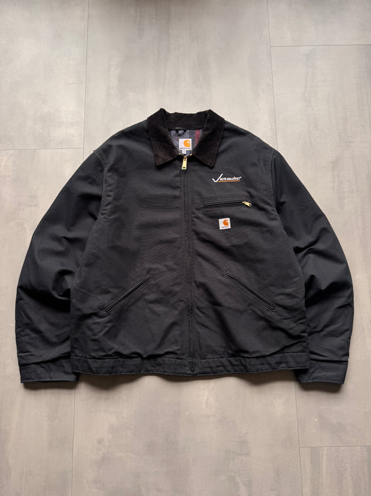 VINTAGE CARHARTT BLACK LINED DETROIT JACKET - XXL