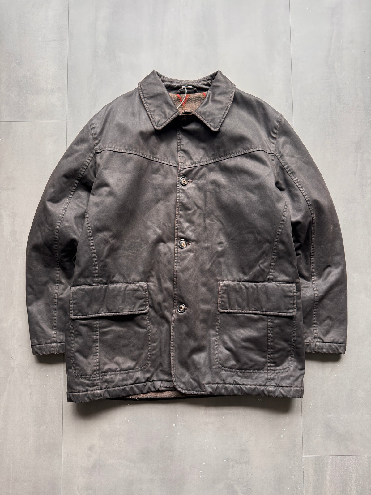 VINTAGE MARLBORO CLASSICS DARK BROWN/BLACK LEATHER JACKET - XL