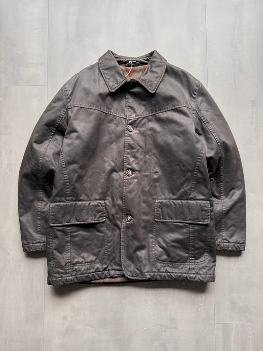 VINTAGE MARLBORO CLASSICS DARK BROWN/BLACK LEATHER JACKET - XL
