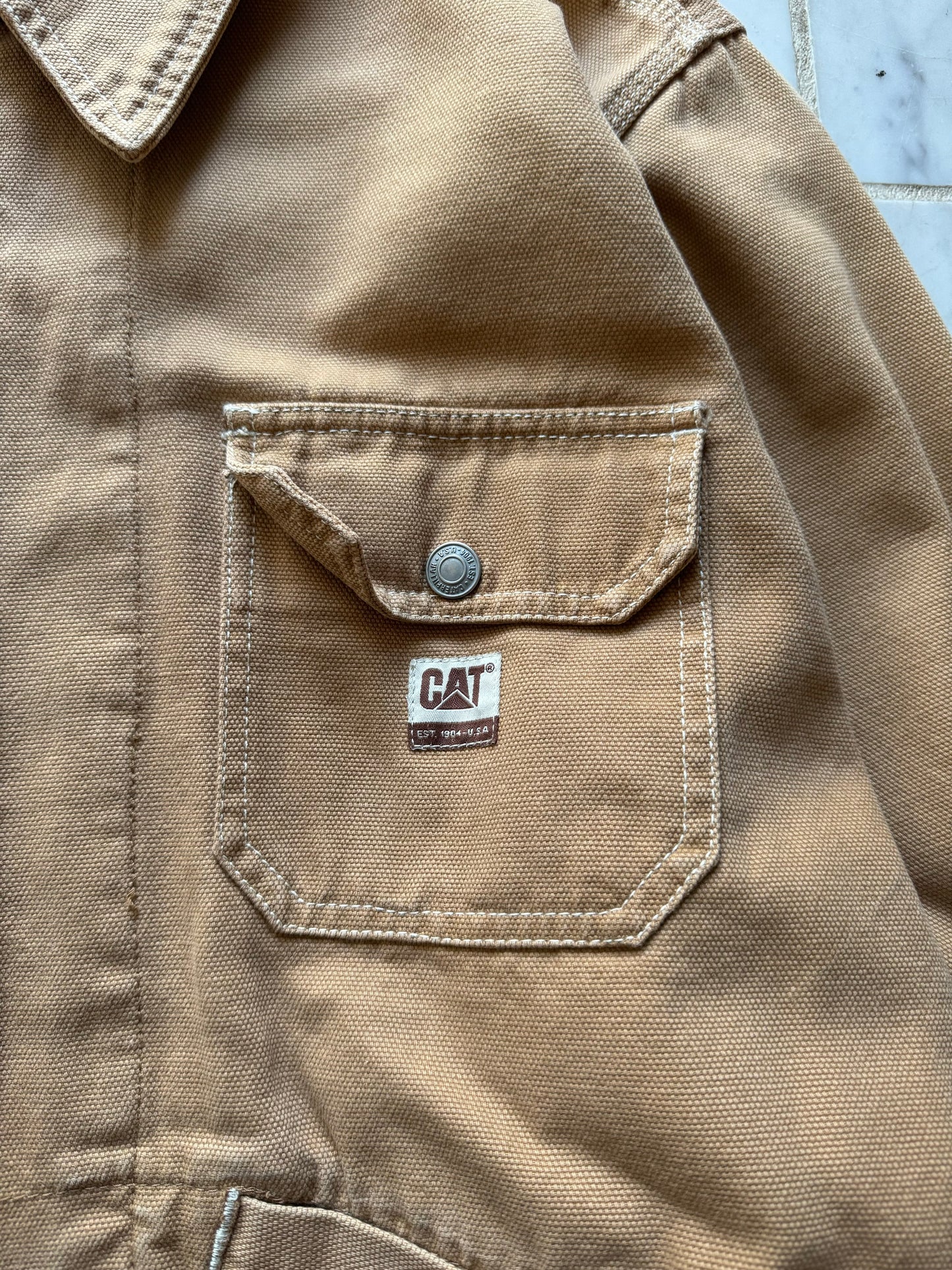 CATERPILLAR TAN LIGHTWEIGHT WORK JACKET - LARGE/XLARGE