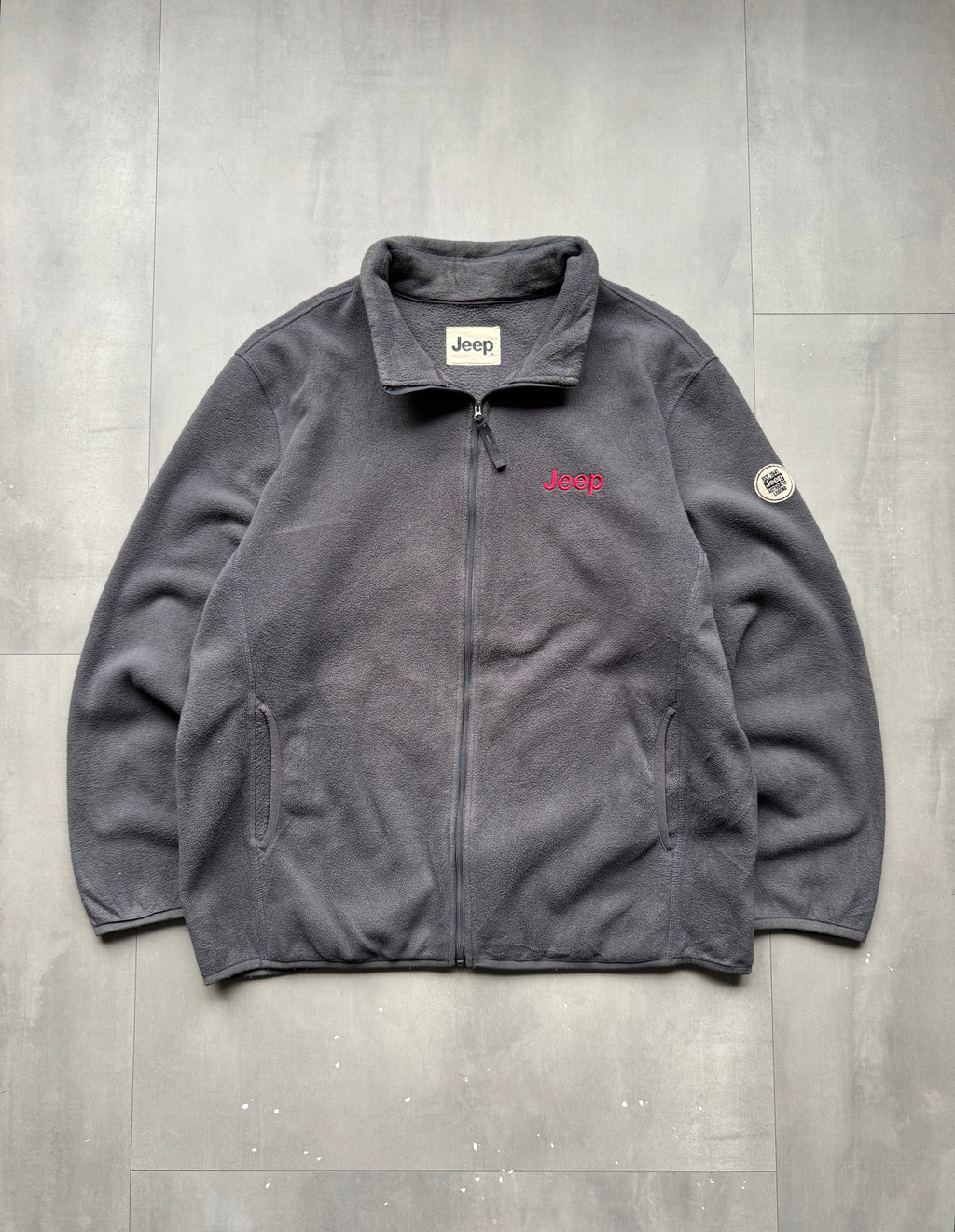 VINTAGE JEEP GREY ZIP FLEECE - L