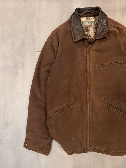 REDWOOD BROWN TRUCKER JACKET - LARGE