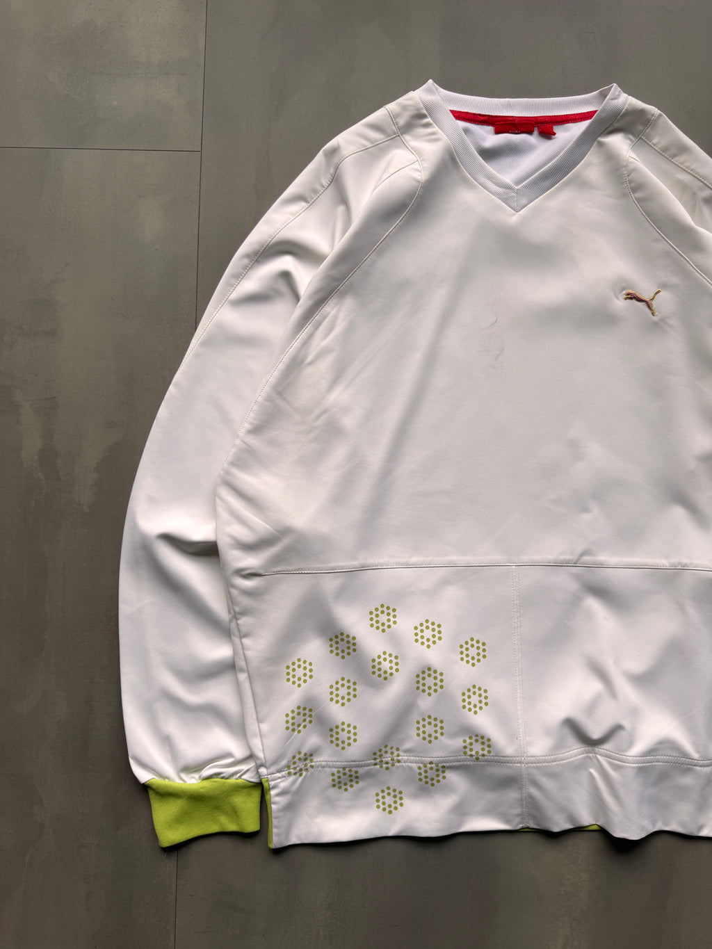 VINTAGE PUMA WHITE WINDBREAKER - M