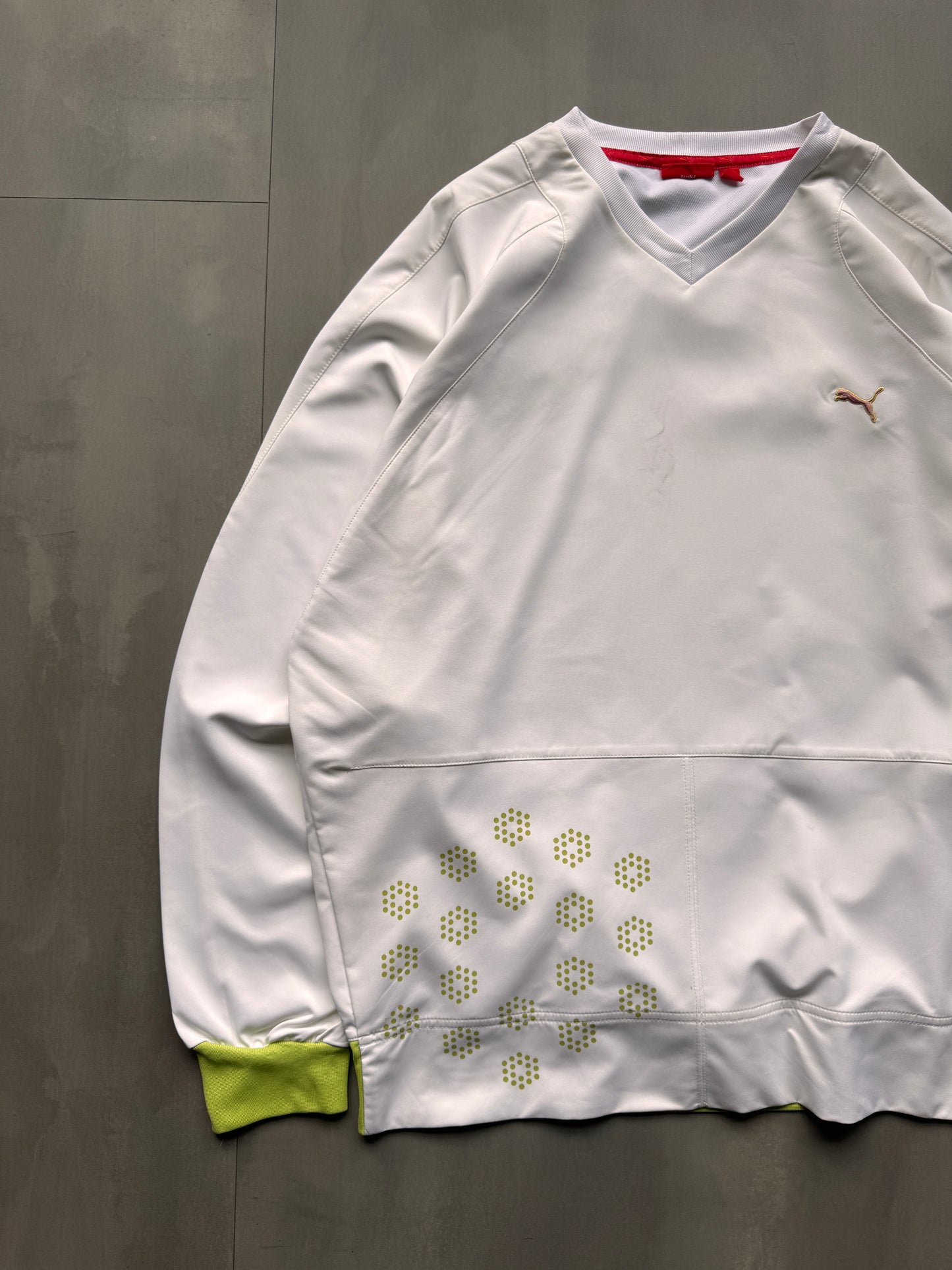 VINTAGE PUMA WHITE WINDBREAKER - M