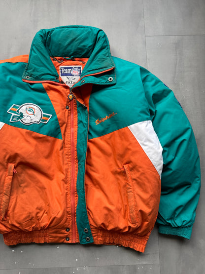 VINTAGE NFL MIAMI DOLPHINS PUFFER JACKET - XL