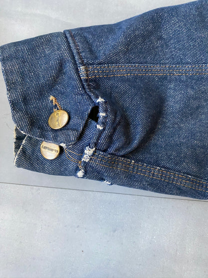 VINTAGE CARHARTT DENIM SHERPA LINED JACKET - S