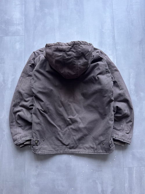 VINTAGE BERNE BROWN SHERPA LINED ACTIVE JACKET - M