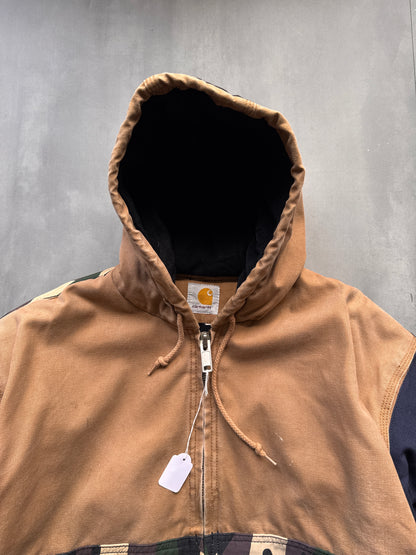 VINTAGE CARHARTT REWORKED CAMO PATTERN ACTIVE JACKET - S