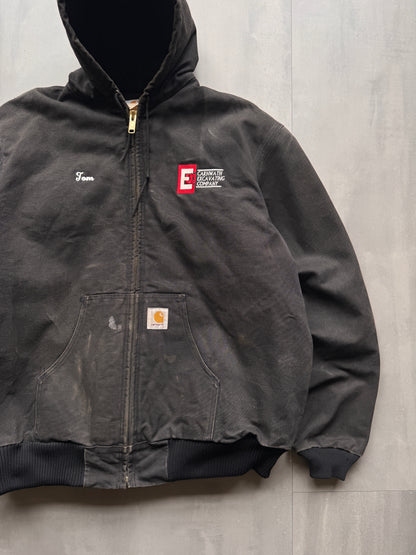 VINTAGE CARHARTT CARNWATH EXCAVATING FADED GREY ACTIVE JACKET - XL