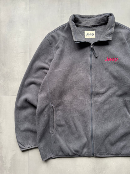 VINTAGE JEEP GREY ZIP FLEECE - L