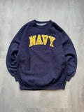 VINTAGE STEVE & BARRY'S HEAVYWEIGHT NAVY SWEATER - M