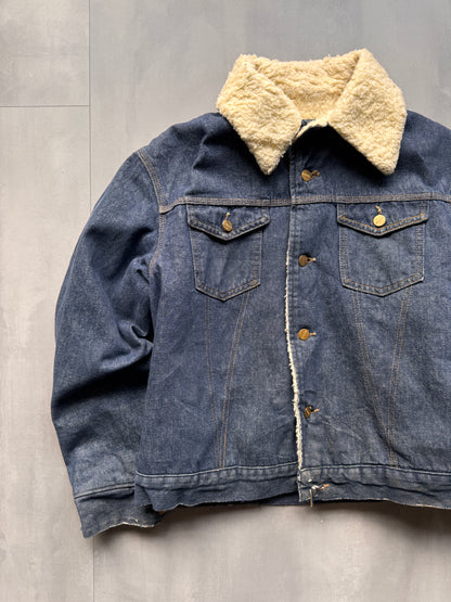 VINTAGE CARHARTT DENIM SHERPA LINED JACKET - S