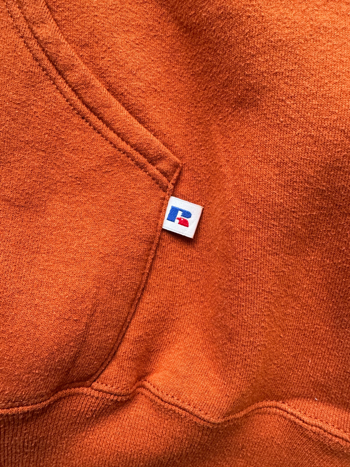 VINTAGE RUSSELL ATHLETICS ORANGE HOODIE - L