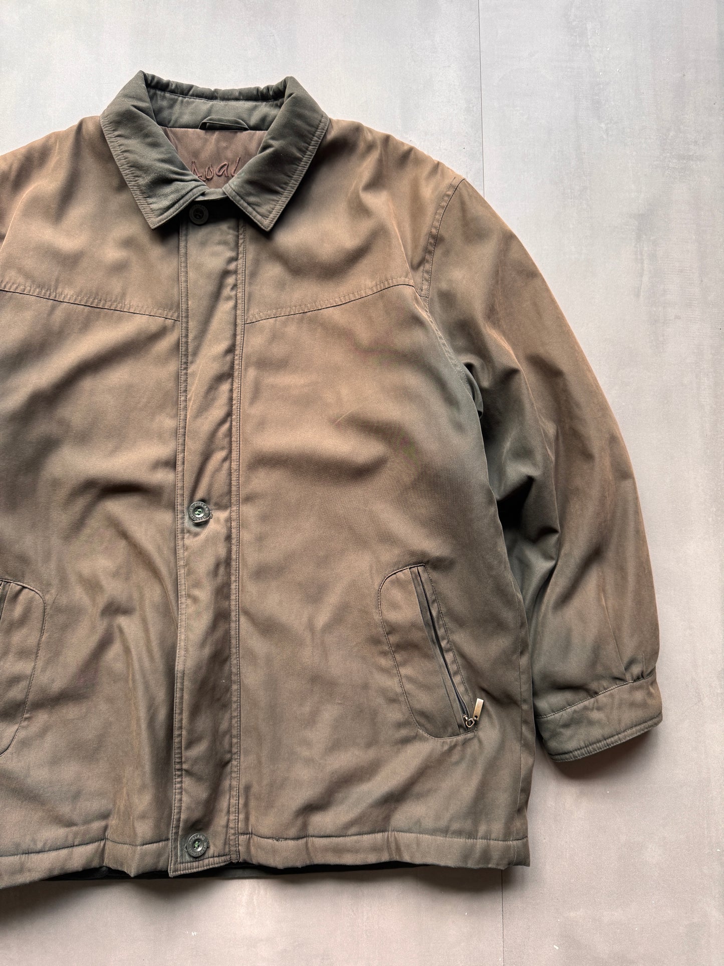 VINTAGE FADED BROWN/GREEN TRENCHCOAT - M