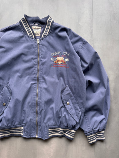 VINTAGE COMPLICES BLUE BOMBER JACKET - M