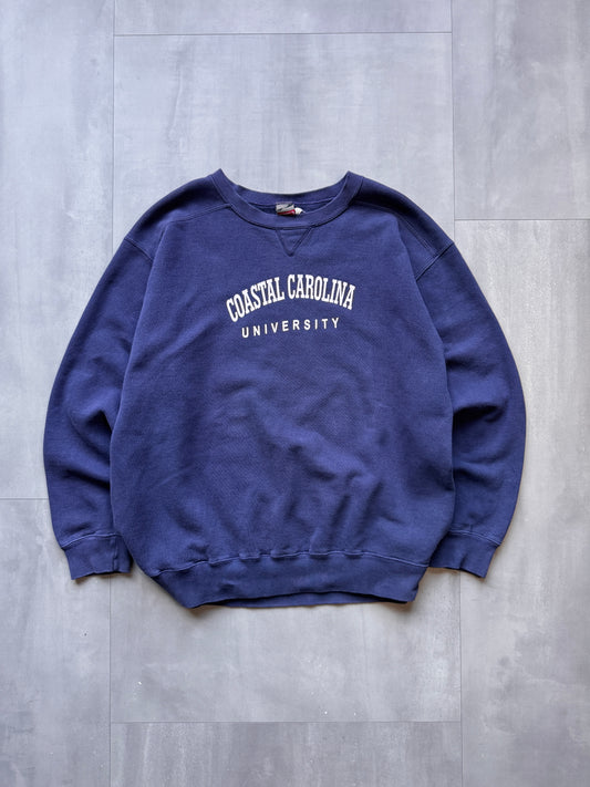 VINTAGE COASTAL CAROLINA NAVY BLUE SWEATER - XLARGE