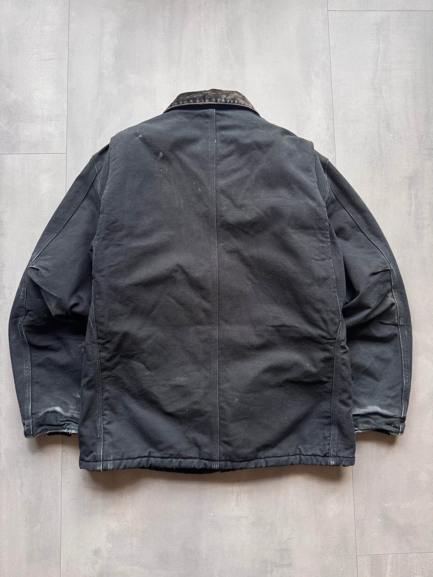 VINTAGE CARHARTT FADED NAVY ARCTIC JACKET - L