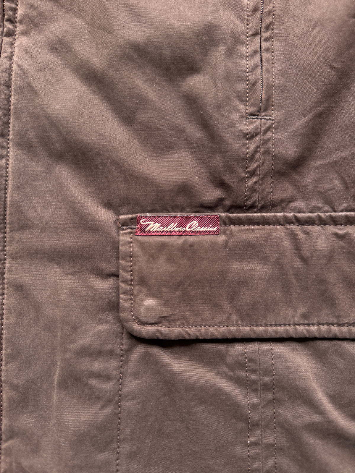 VINTAGE MARLBORO CLASSICS BROWN TRENCHCOAT - L