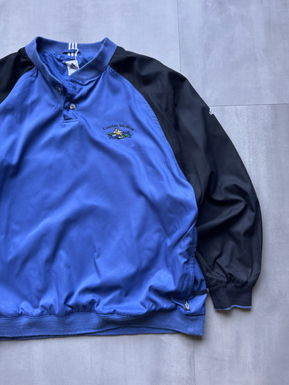 VINTAGE ADIDAS CHATEAU WHISTLER BLUE/BLACK WINDBREAKER - XXL