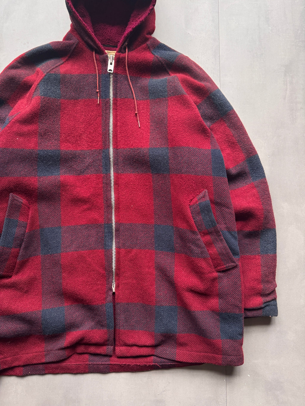 VINTAGE WOOLRICH PLAID FLANNEL ZIP UP JACKET - L