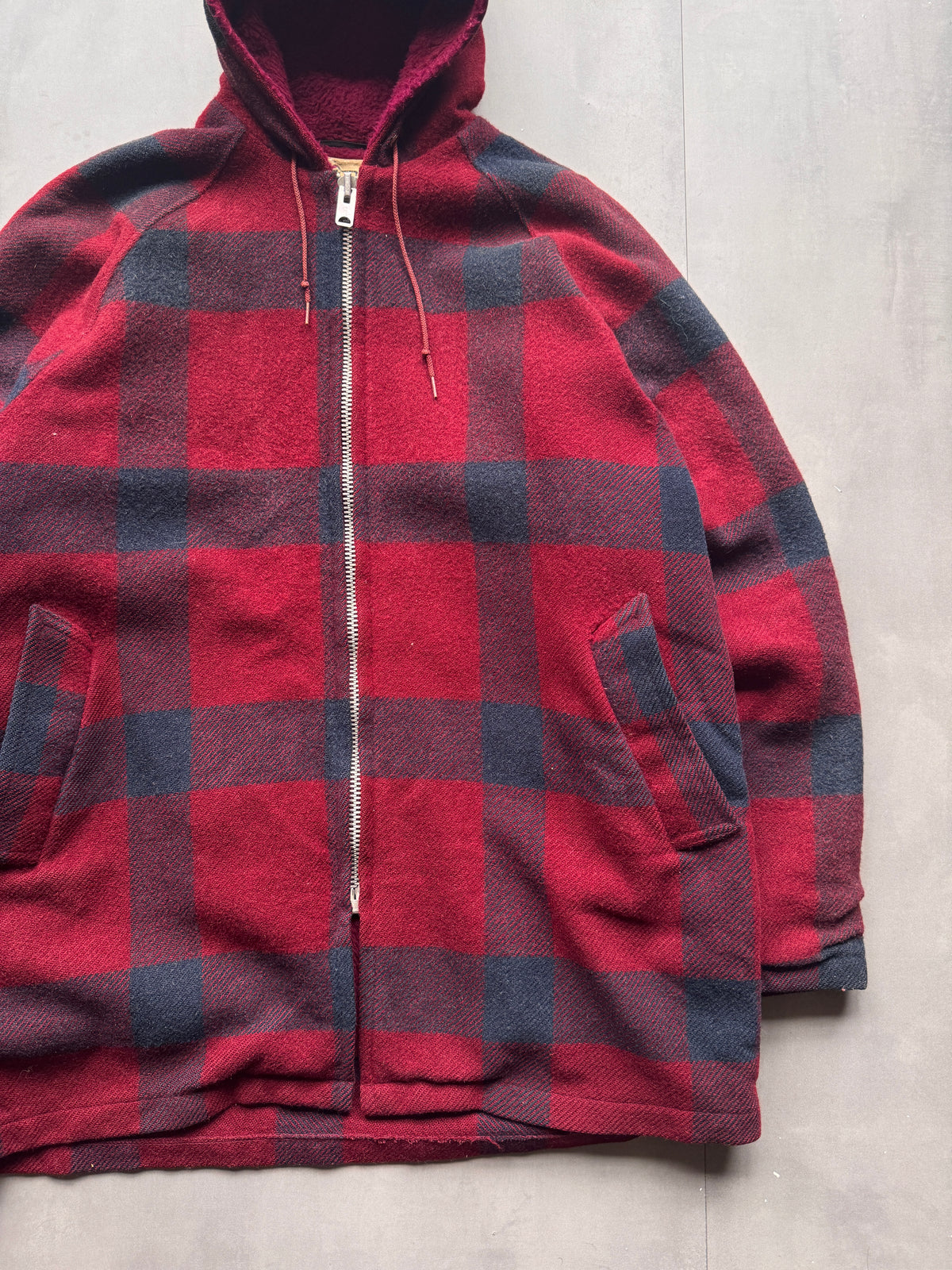 VINTAGE WOOLRICH PLAID FLANNEL ZIP UP JACKET - L