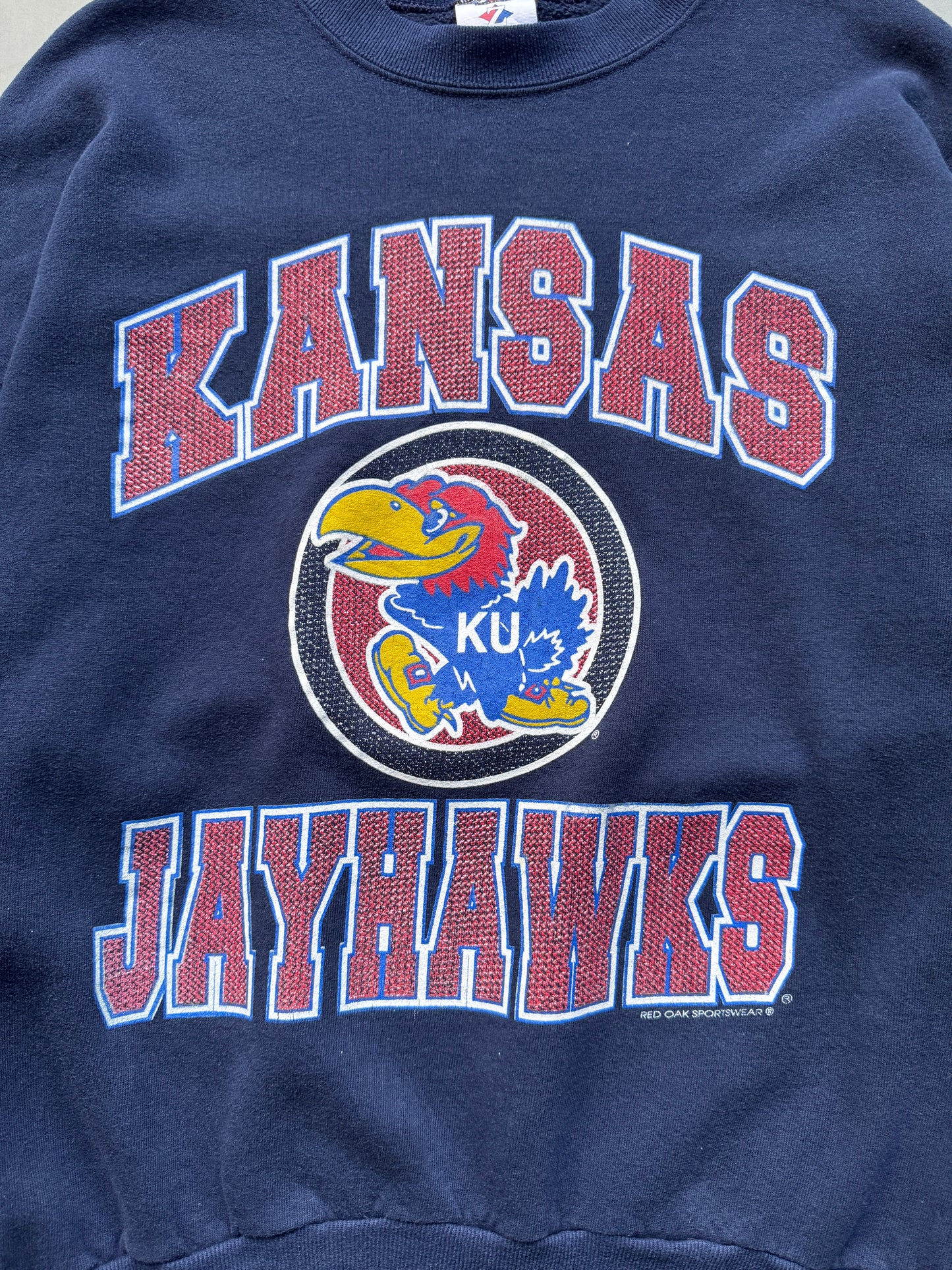 VINTAGE KANSAS JAYHAWKS NAVY SWEATER - L