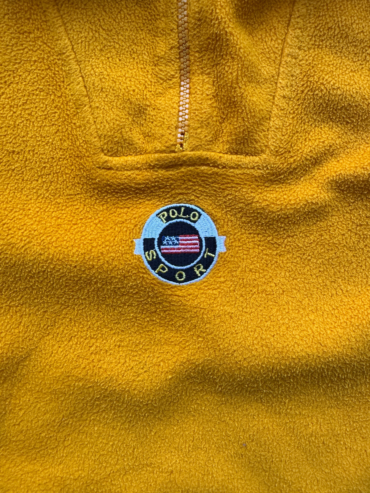 VINTAGE RALPH LAUREN POLO SPORT YELLOW FLEECE SWEATER - XL