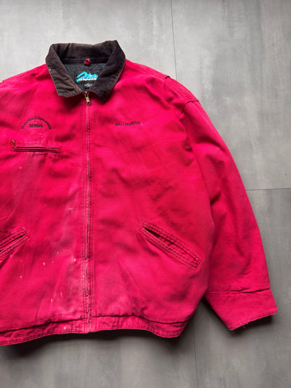 VINTAGE TRI-MOUNTAIN RED DETROIT WORK JACKET - 3XLARGE
