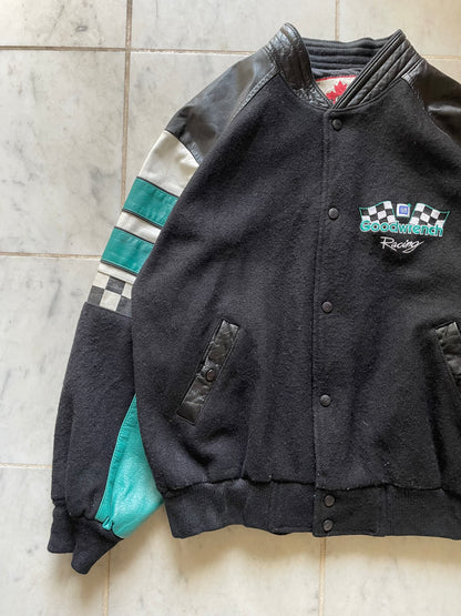 VARSITY RACING JACKET  'GOODWRENCH RACING' TURQUOISE/BLACK JACKET - LARGE