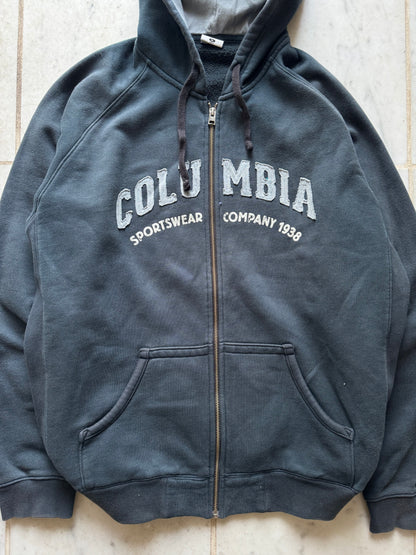 COLUMBIA SPORTSWEAR NAVY ZIP UP HOODIE - XLARGE