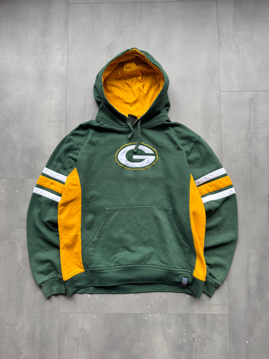 VINTAGE NFL GREEN BAY PACKERS GREEN HOODIE - L
