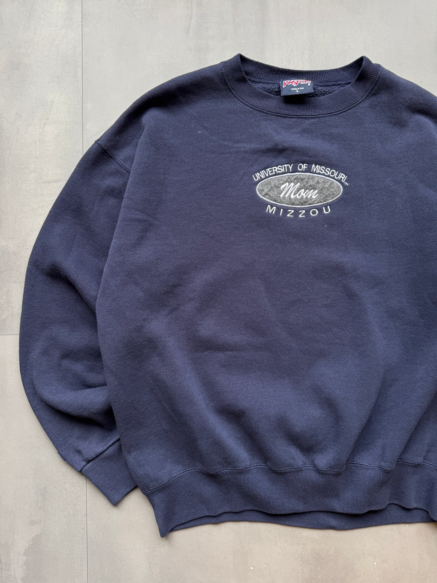 VINTAGE MIZZOU UNIVERSITY NAVY SWEATER - L