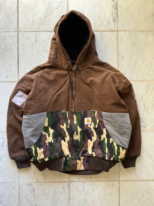 CARHARTT REWORKED CAMO PATTERN ACTIVE JACKET - XXLARGE