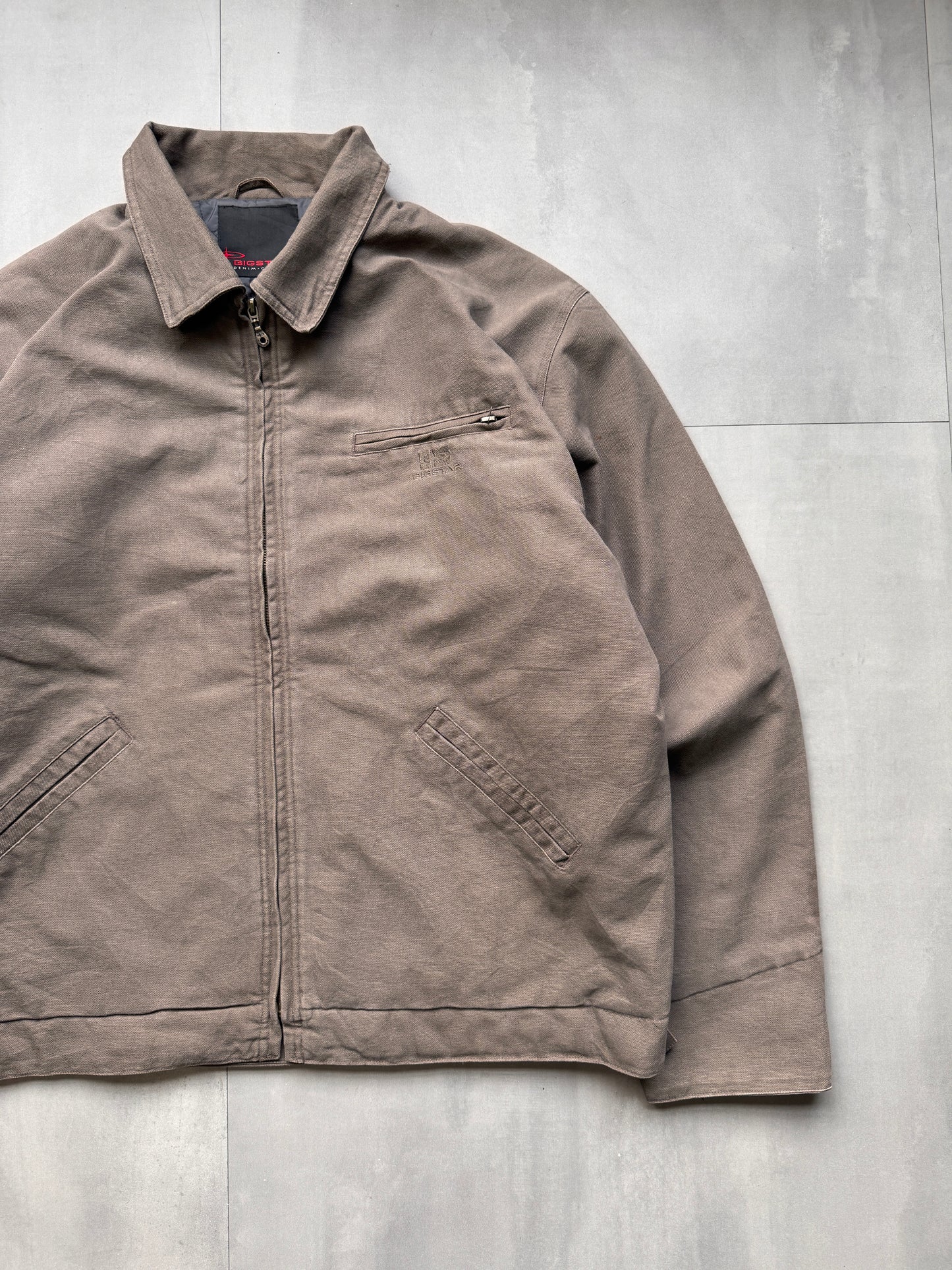 VINTAGE GREY WORK JACKET - XLARGE