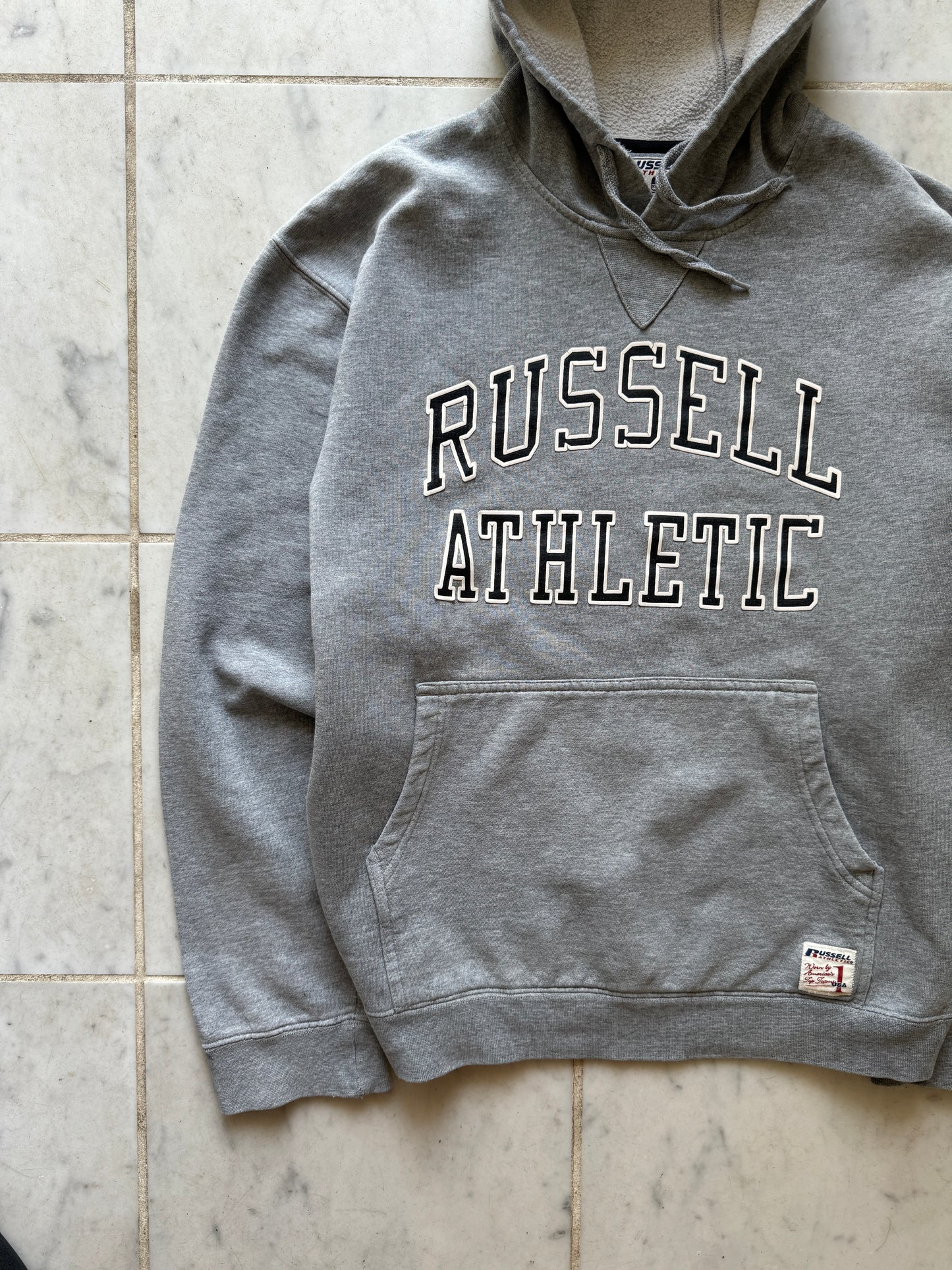 RUSSEL ATHLETICS GREY HOODIE - LARGE