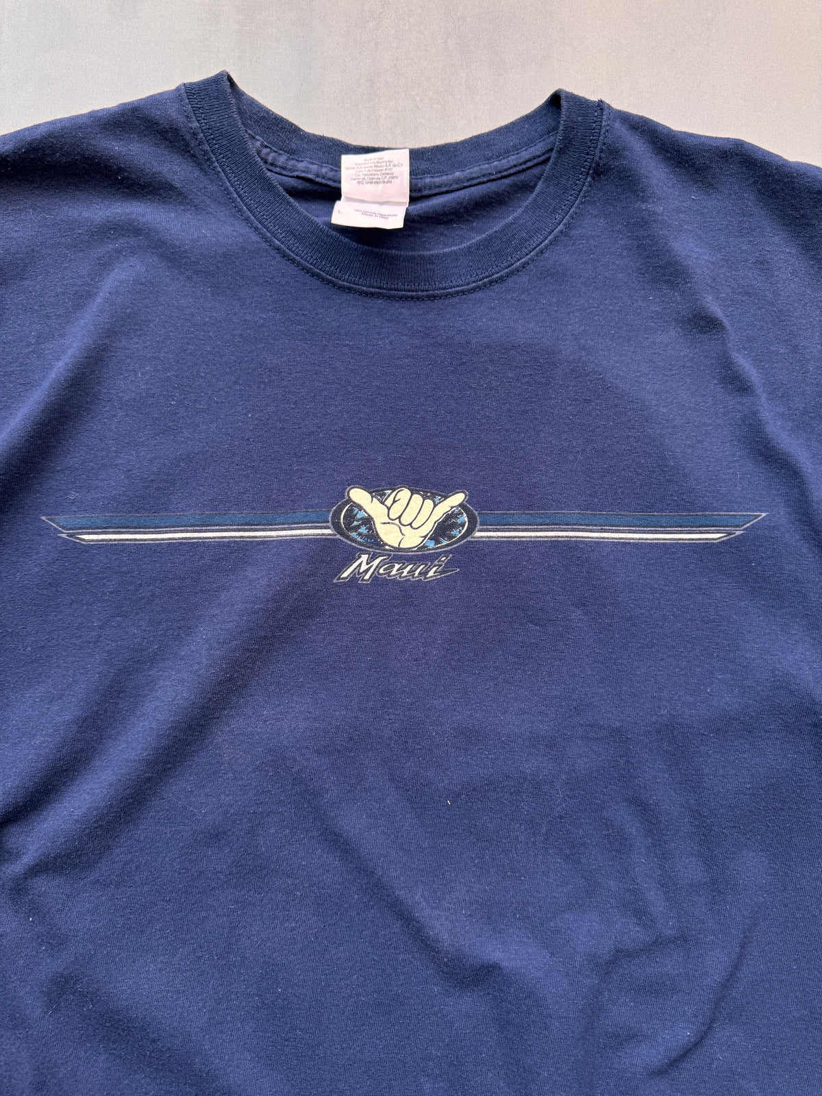 VINTAGE MAUI NAVY TEE - L