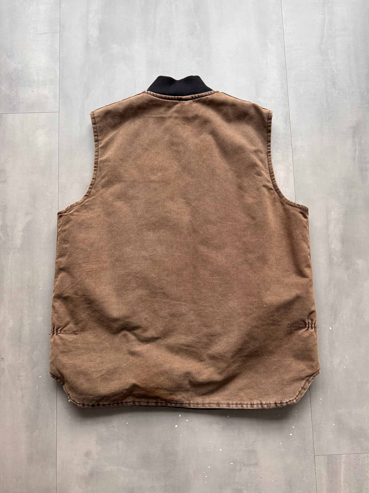 VINTAGE CARHARTT FADED DARK BROWN GILET - L