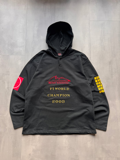 VINTAGE F1 MICHAEL SCHUMACHER WORLD CHAMPION 2003 BLACK HOODIE - XL
