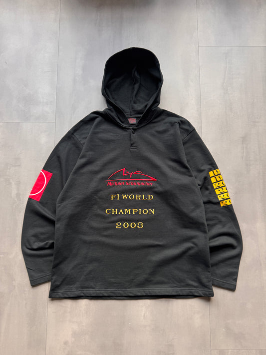 VINTAGE F1 MICHAEL SCHUMACHER WORLD CHAMPION 2003 BLACK HOODIE - XL