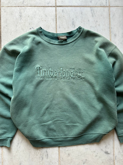 TIMBERLAND WEATHERGEAR GREEN SWEATER - LARGE