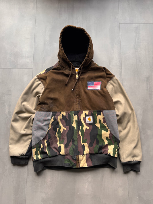 CARHARTT REWORKED CAMO PATTERN ACTIVE JACKET - M