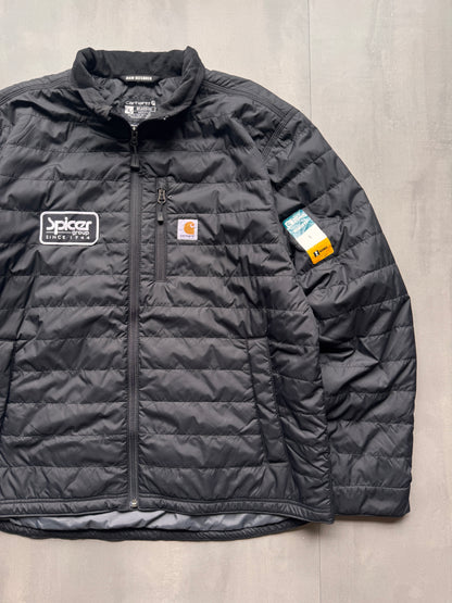 VINTAGE CARHARTT BLACK DOWN PUFFER JACKET - L