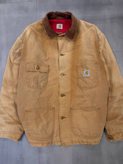 CARHARTT FADED TAN CHORE JACKET - XLARGE