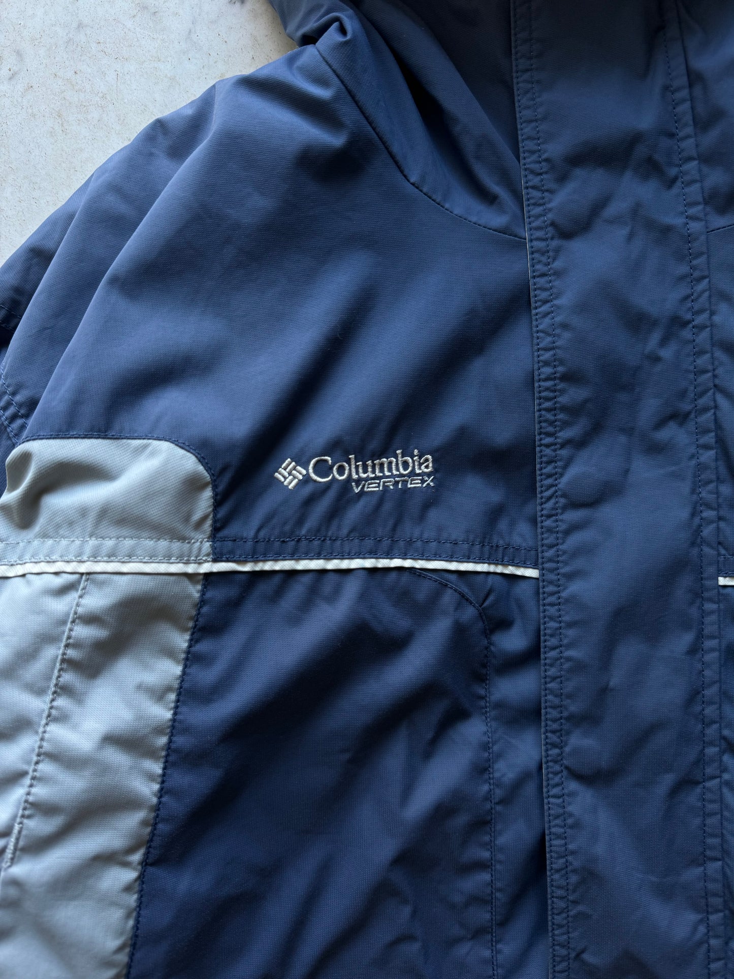 COLUMBIA VERTEX BLUE/GREY PULLOVER WINTER JACKET - XLARGE